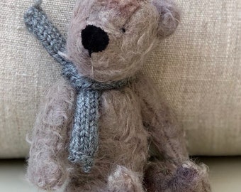 Miniature vintage mohair teddy bear