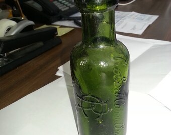 Antique English Victorian Bottle - Original Stopper