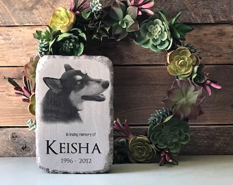 Custom pet grave marker, pet memorial, In Memory of, personalized memorial garden stone rustic decor mantle decor, Sympathy gift Loss of Pet