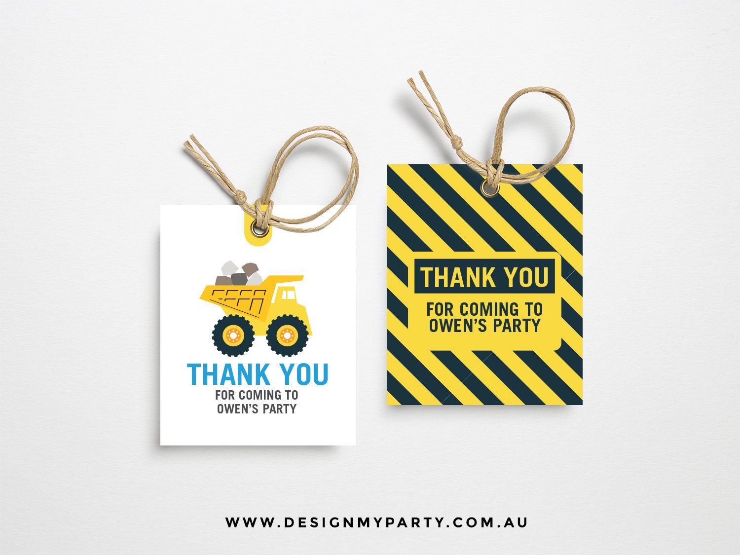 Construction Mining Machinery Favour Tags Lolly Bag Tags DIY