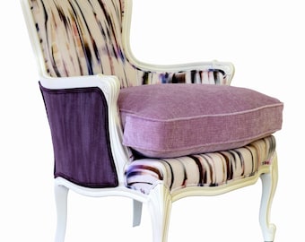 Purple Rain Upholstered French Bergere Chair