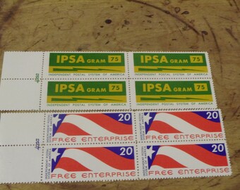 2/ 1971 IPSA Private Stamp/ 4 Block Lot