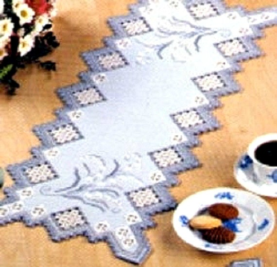 Hardanger Table Runner Embroidery Kit by Permin