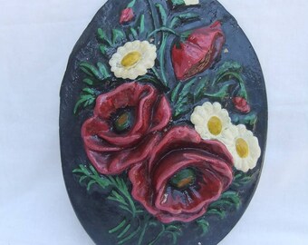 Wall Panel From Gypsum-Soviet Vintage 1950s