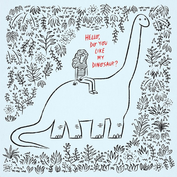 Hello, Do You Like My Dinosaur? - Limited Edition Art Poster Print by Oliver Lake - iOTA iLLUSTRATiON