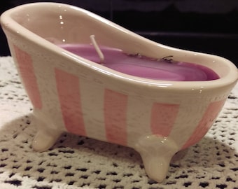 Shabby Chic Bathtub Soap dish- Candle