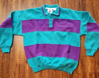 Vintage Purple And Turquoise Pullover