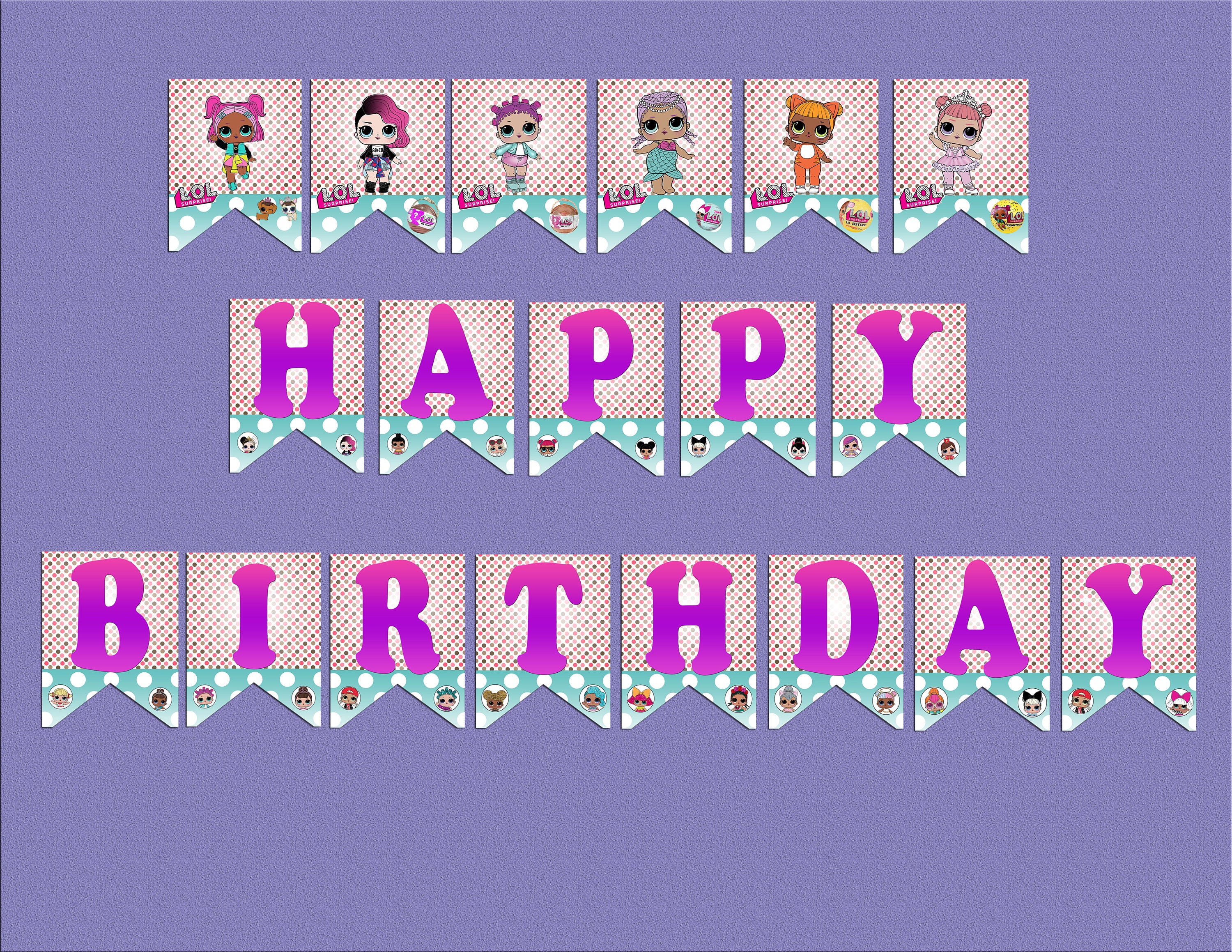 LOL Surprise Banner, Happy Birthday, Lol print, LOL surprise, LOL, lol ...