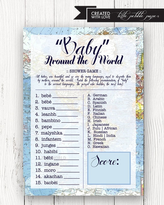 to the World Baby Shower Game Baby in the Languages