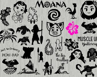 Moana svg bundle, disney svg bundle, moana clipart, cut files for cricut silhouette, disney's moana svg, png, dxf, eps,