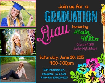 Luau Graduation Invitation Etsy