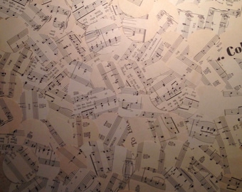 100 Large 2" Die Cut Circles from Antique Sheet Music for Paper Crafting