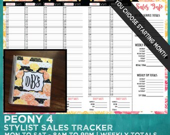sales tracker stylist book you choose starting month