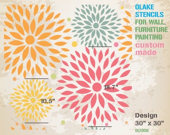 OLF056 Flower Large Wall Stencil pattern reusable for DIY wallpaper interior home decor | painting fabric | furniture painting