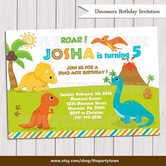 Dinosaur Birthday Invitation / Dinosaur Invitation Printable