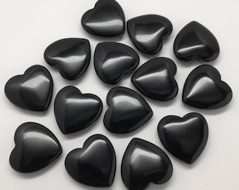 Black Onyx Heart Crystal 25mm | Worry Stone | Palm Stone #H20