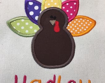 Turkey Thanksgiving Applique Embroidery Design 5x7 6x10 8x8
