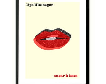 Lips Like Sugar Echo and the Bunnymen inspired Poster Art Print