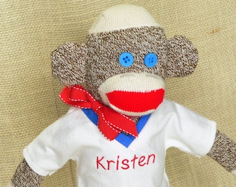 Personalized Sock Monkey - Rockford Red Heel Sock