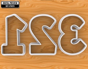 Number 1, 2, 3, 4, 5, 6, 7, 8, 9, 0 (one two three four five six seven eight nine zero) Dough Fondant Cookie Cutter, Selectable sizes