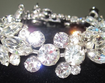 Sparkling Vintage Weiss Bracelet~Clear Crystal Rhinestones~Signed