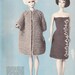 Vintage Knitting Pattern, Raglan Coat and strapless dress for barbie type doll, 1960s, instant digital download pdf, doll's clothes