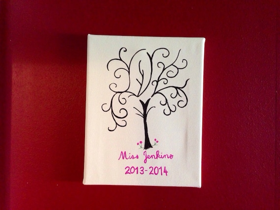 Teacher appreciation student finger print tree alternative fingerprint stamp tree