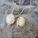earrings connector pearl hooks baroque white Pearls Bezel with loop bail turkish jewellery making 22k gold shiny matte plated brass mdla550