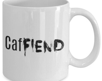 Caffiend - coffee / hot chocolate / tea mug - 11 oz ceramic cup