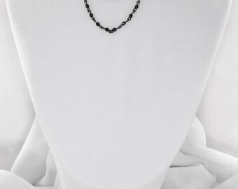 Gothic Victorian black collar with a butterfly and linked beads