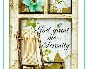 God Grant Me Serenity Inspirational Tag Set Digital Primitive INSTANT DOWNLOAD