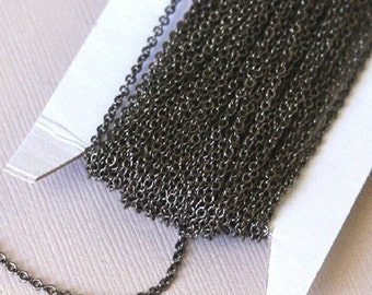 32 ft of Gunmetal plated brass round cable chain 2X1.5mm