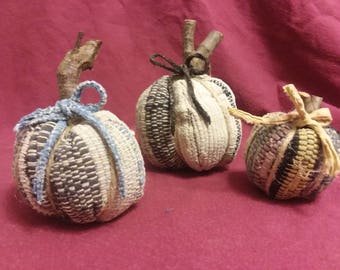 Primitive pumpkins from vintage rugs
