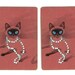 SIAMESE with Pearls in Peach (2) Vintage Single Swap Playing Cards Paper Ephemera Scrapbook