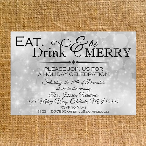 Customized Holiday/Christmas Party Invite Digital File