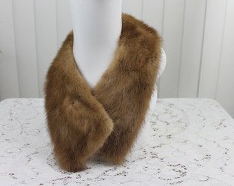 Vintage Fur Collar Brown