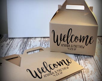 Hotel Welcome Gable Box - Great gift box for your hotel guests, destination weddings, bachelorette parties, girls weekends, anything..