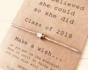 Graduation gift - wish bracelet - high school college kindergarten - best friend bracelet - friendship jewelry dutchpearl