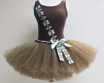 Adult WOOKIE COSTUME SET, Tutu Skirt, Tank Top, Womans, Ammo Belt, Chewy, Brown Ewok, Geekery, Running, Marathon, Run Tutu, Chewbacca, Shirt