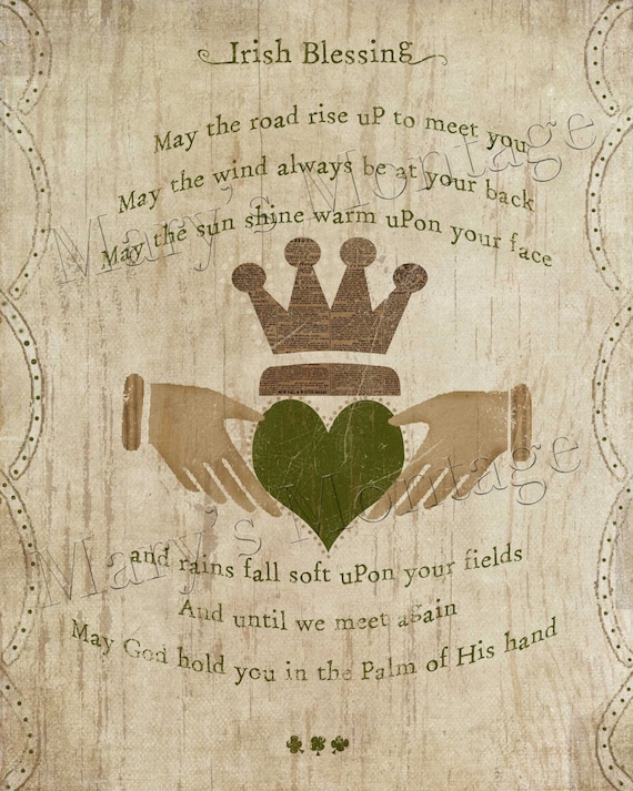 irish blessing printable art 8x10 download st patricks