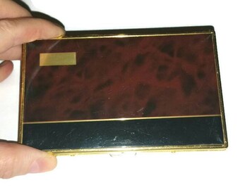 70s Cigarette Case Vintage MORE CIGARETTE CASE for Long Slim Cigarettes Brown Black Card Case Wallet Tobacco Holder Case Smoking Advertising