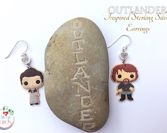 Claire & Jamie - from Outlander- sterling silver earrings