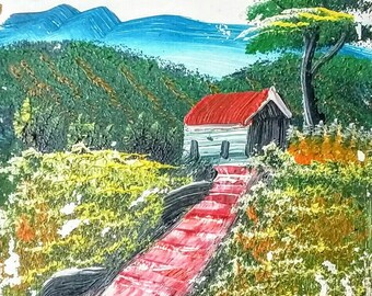 Vintage Oil Painting, Small Landscape Painting