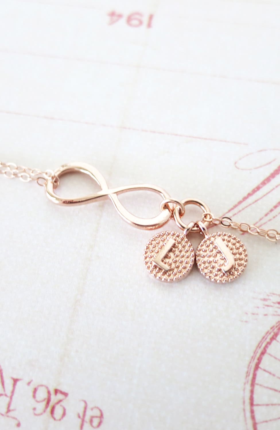 Personalized Rose Gold Infinity Bracelet Infinity charm