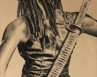 The Walking Dead Michonne Painting 4 of 4