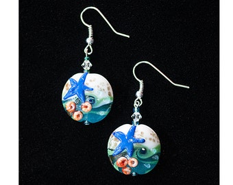 Ocean glass earrings
