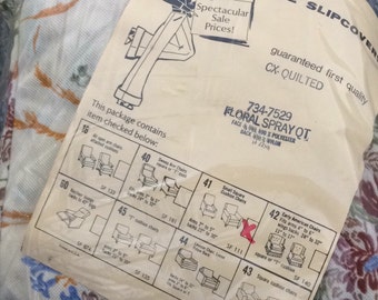 Upholstered chair slip cover NEW old stock SMALLER CHAIR retro