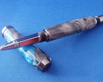 Rollerball Pen Gunmetal Plating Blue And Gray