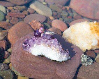 Amethyst and Freshwater Pearl Ring