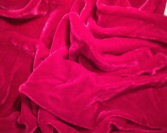 Cherry Red Silk Velvet Fabric